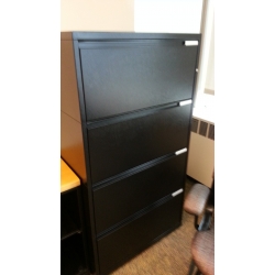 Meridian Black 4 Drawer Lateral File Cabinet Locking 36 x 18
